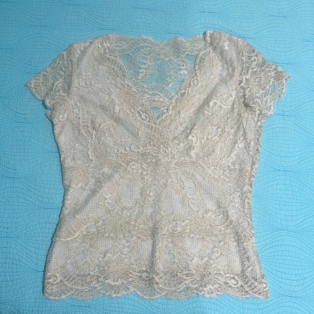 Kay Celine cream lace top